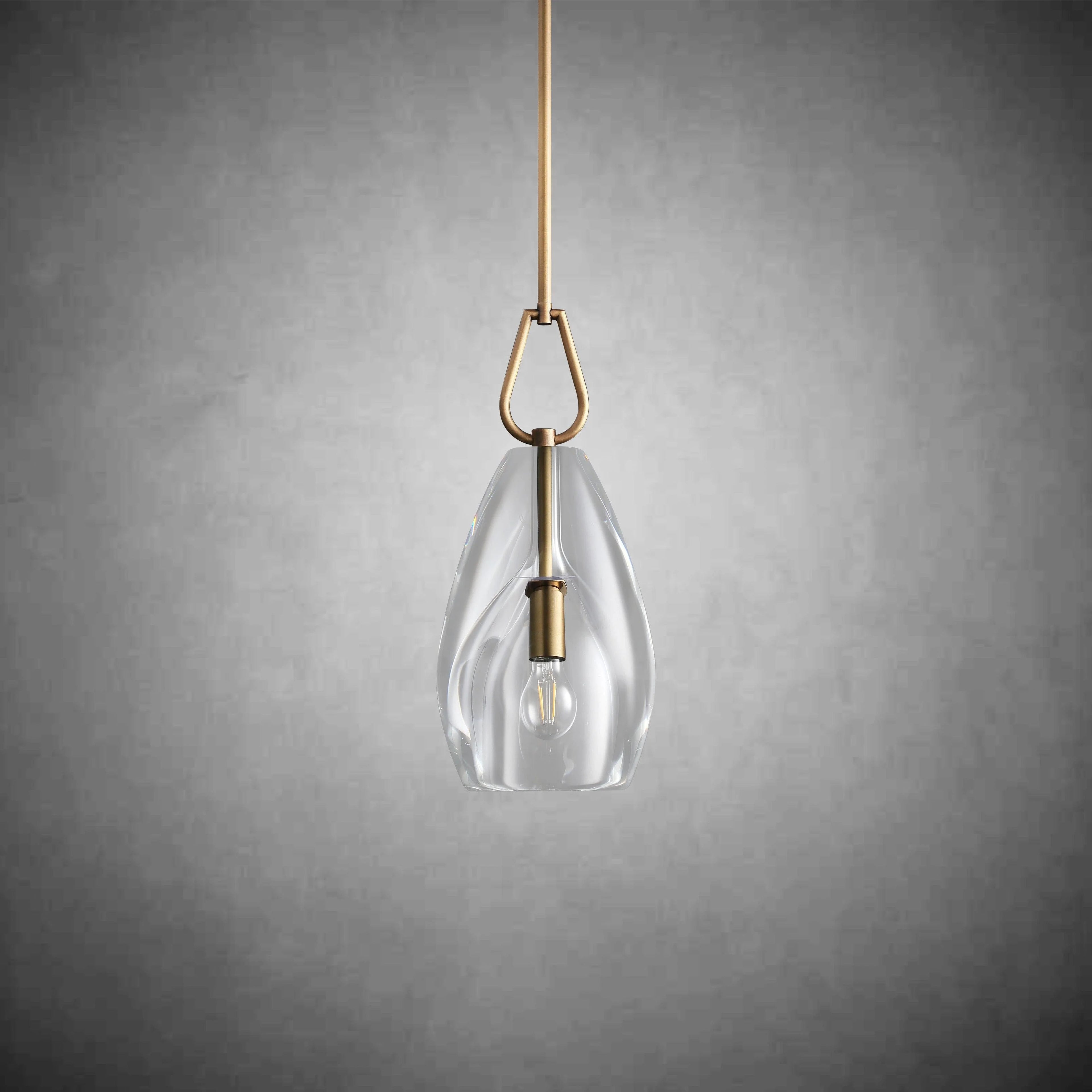 9 Inch Flute Crystal Globe Bulb Pendant Light - Botanist