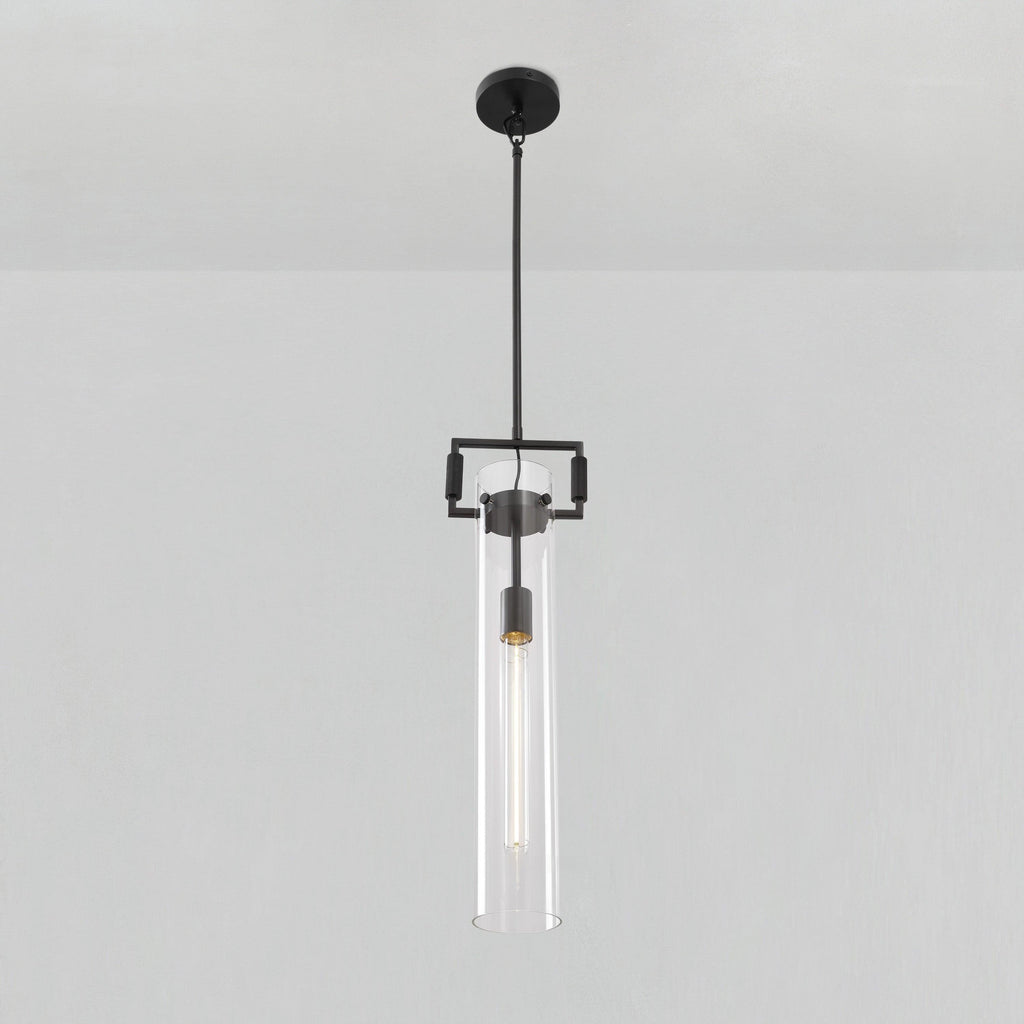 7 Inch Clear Glass Cylinder Pendant Light - Machinist