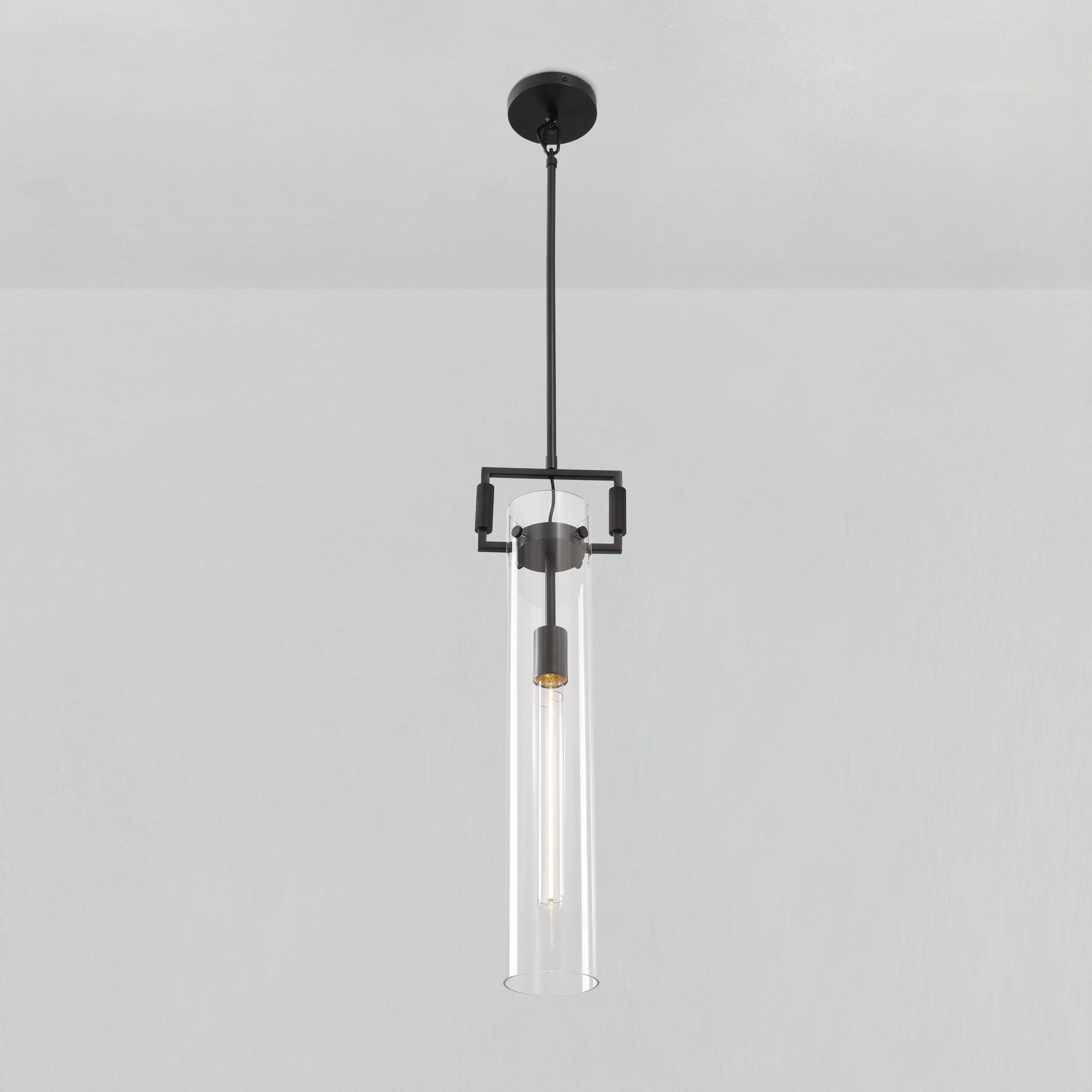 7 Inch Clear Glass Cylinder Pendant Light - Machinist