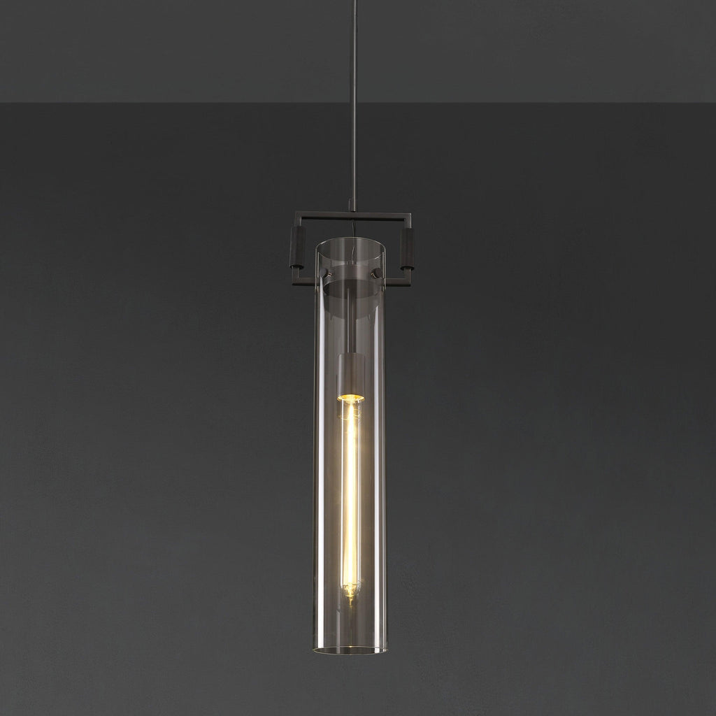 7 Inch Clear Glass Cylinder Pendant Light - Machinist