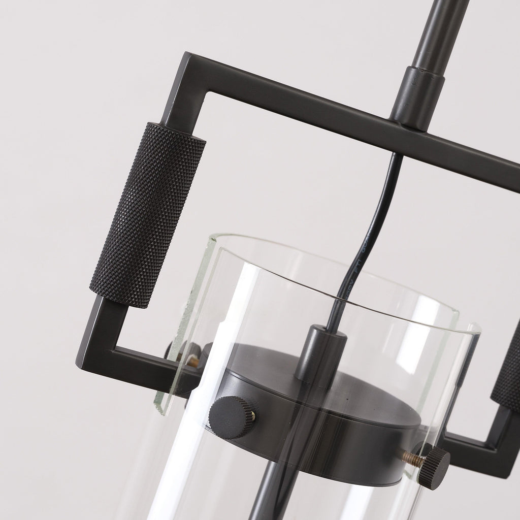 7 Inch Clear Glass Cylinder Pendant Light - Machinist