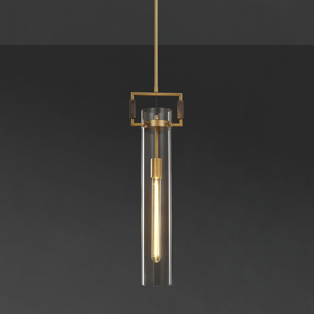7 Inch Clear Glass Cylinder Pendant Light - Machinist