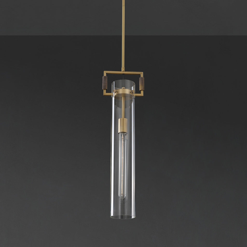7 Inch Clear Glass Cylinder Pendant Light - Machinist