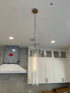 7 Inch Clear Glass Cylinder Pendant Light - Machinist