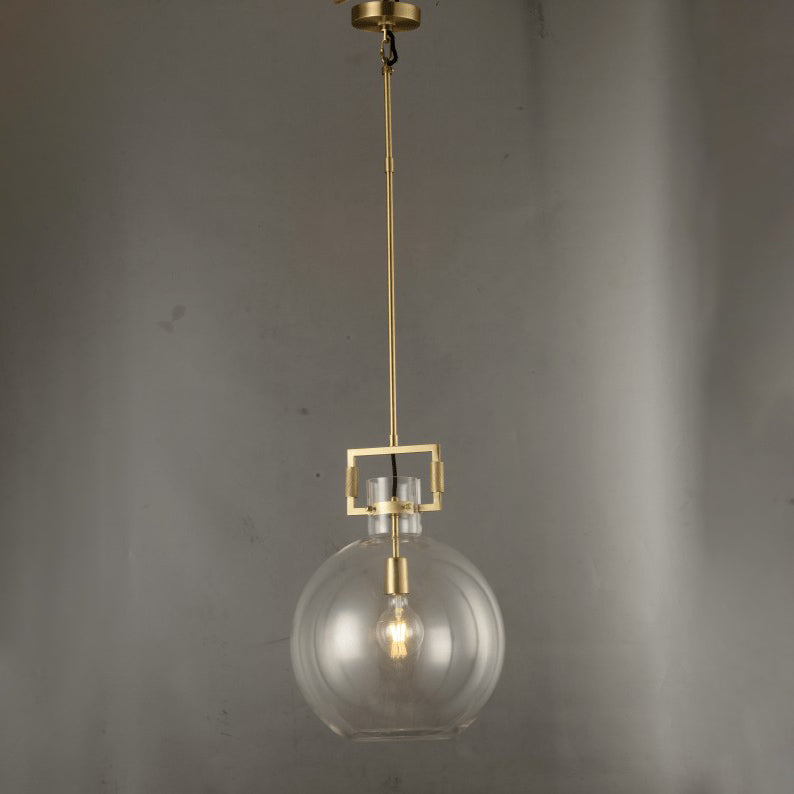 14 Inch Clear Glass Globe Pendant Light - Machinist