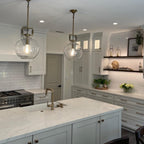 14 Inch Clear Glass Globe Pendant Light - Machinist