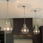 14 Inch Clear Glass Globe Pendant Light - Machinist