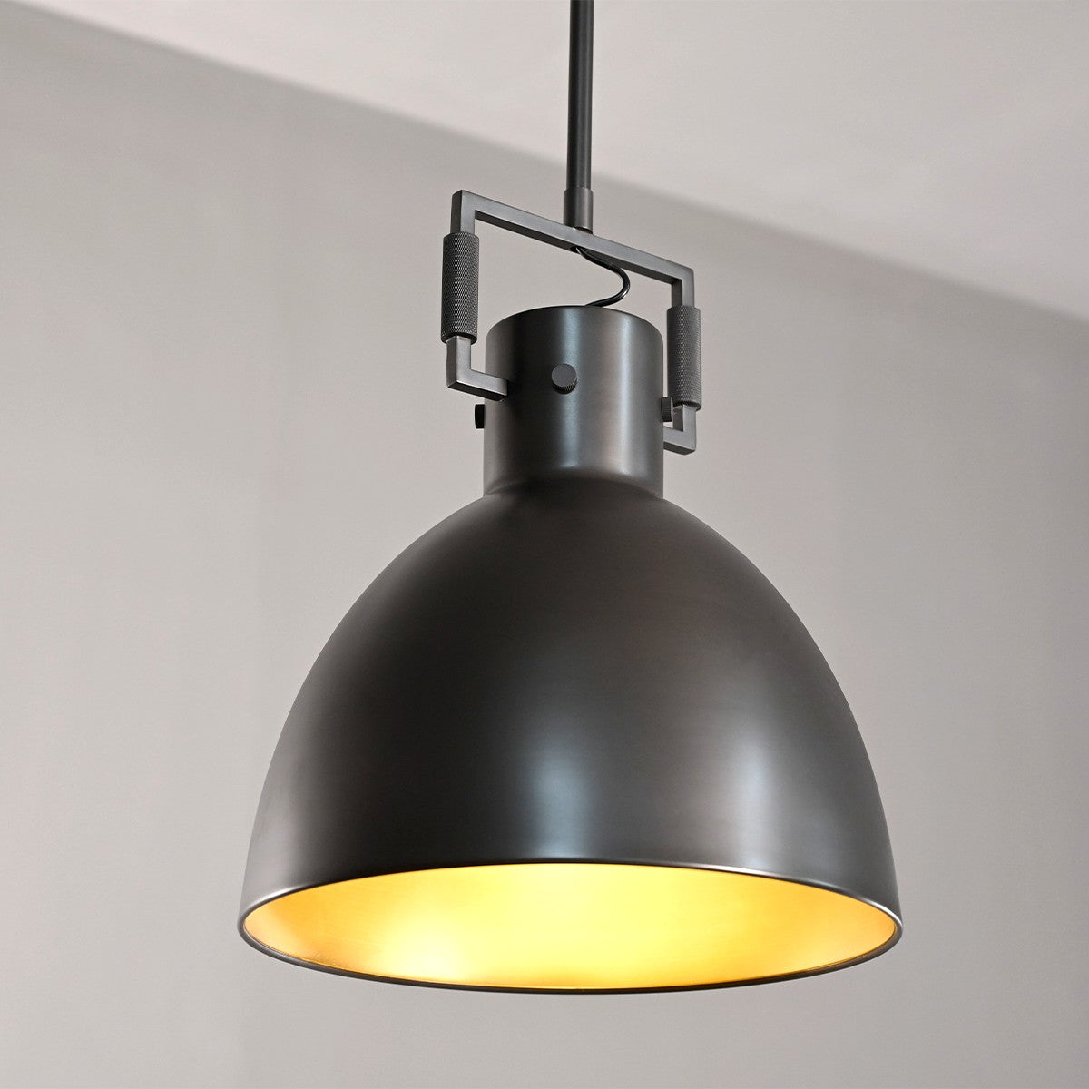 14 Inch Brass Dome Pendant Light - Machinist