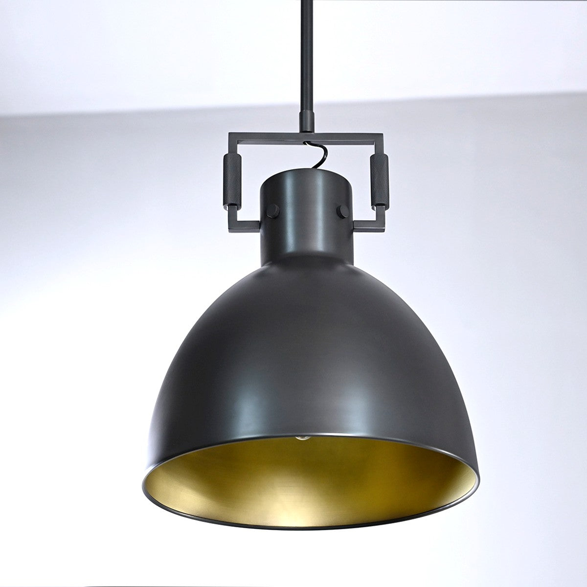 14 Inch Brass Dome Pendant Light - Machinist
