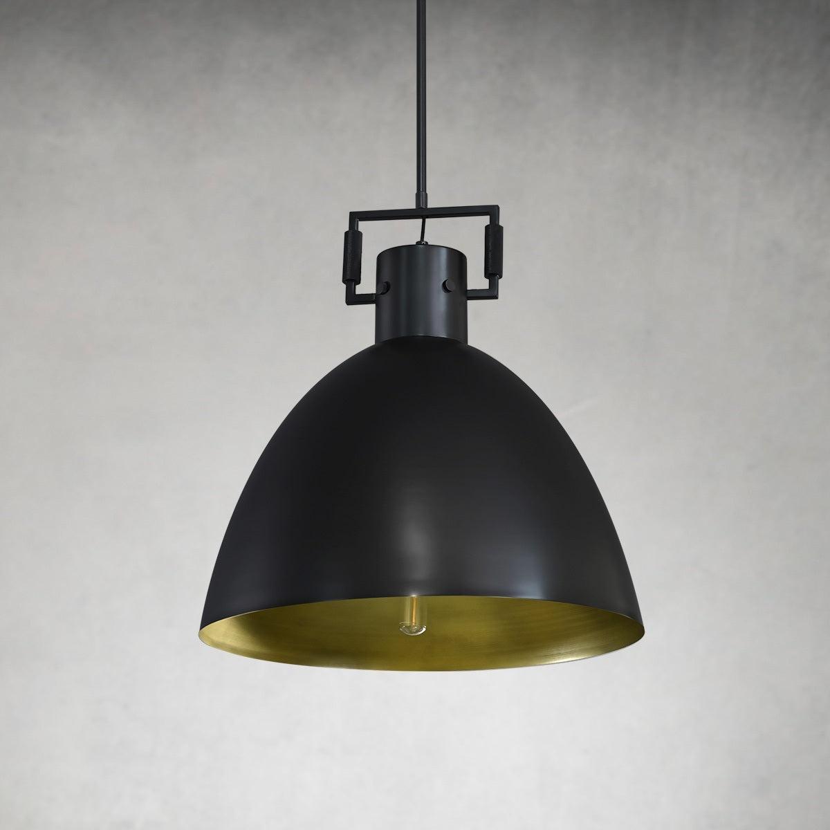 18 Inch Brass Dome Pendant Light - Machinist