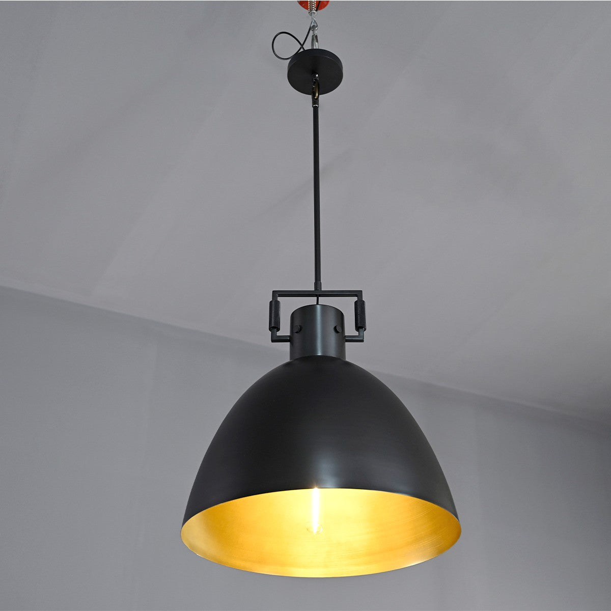 18 Inch Brass Dome Pendant Light - Machinist