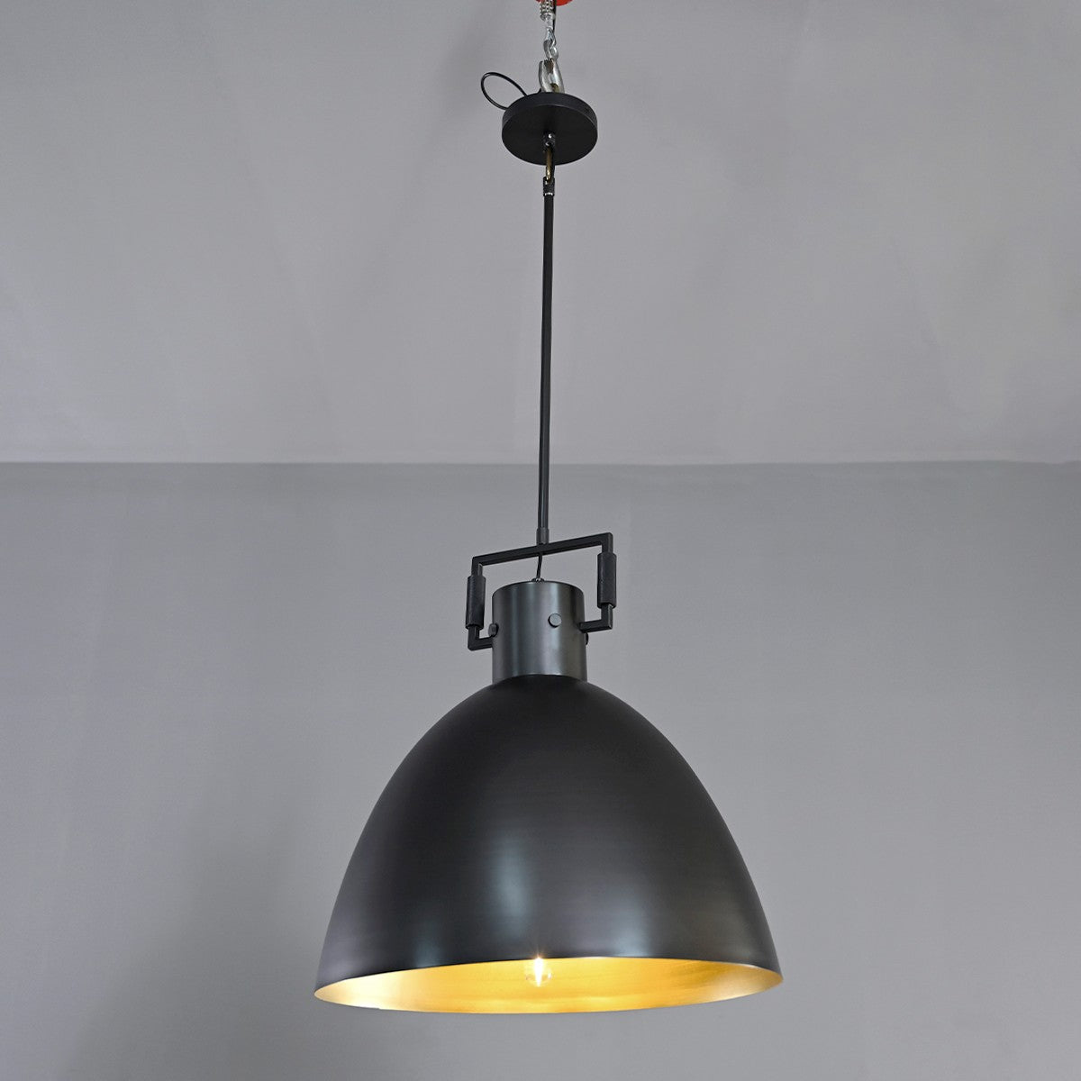 18 Inch Brass Dome Pendant Light - Machinist