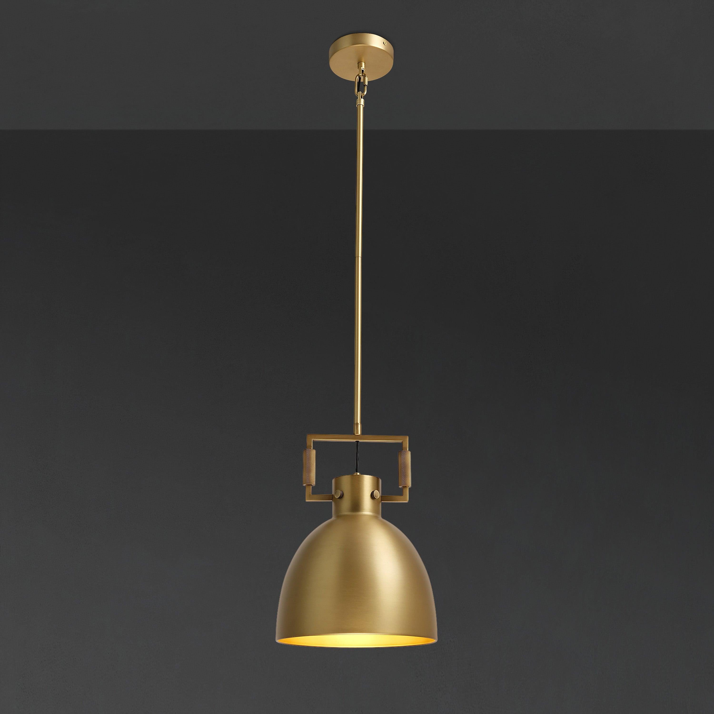10 Inch Brass Dome Pendant Light - Machinist