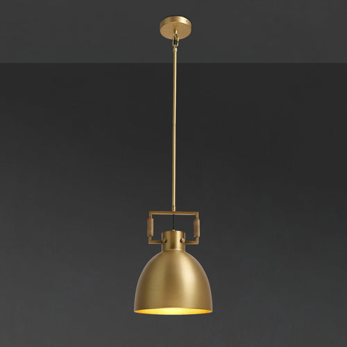 10 Inch Brass Bell Pendant Light - Machinist