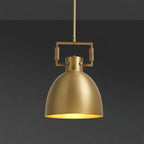 10 Inch Brass Dome Pendant Light - Machinist