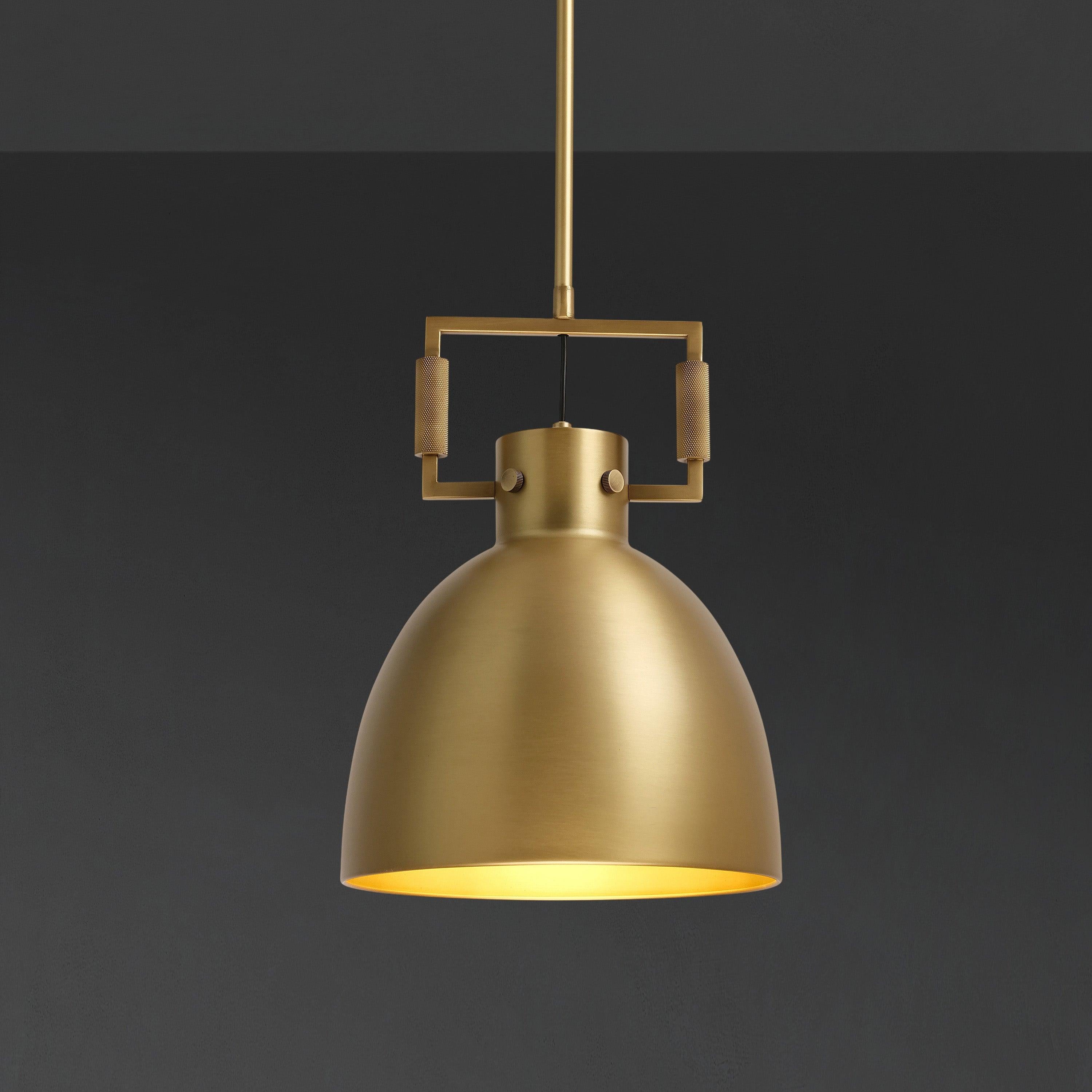 10 Inch Brass Dome Pendant Light - Machinist