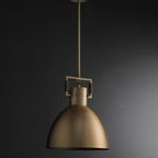 14 Inch Brass Dome Pendant Light - Machinist