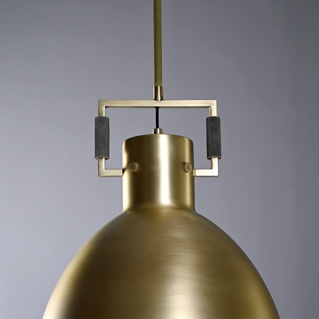14 Inch Brass Dome Pendant Light - Machinist