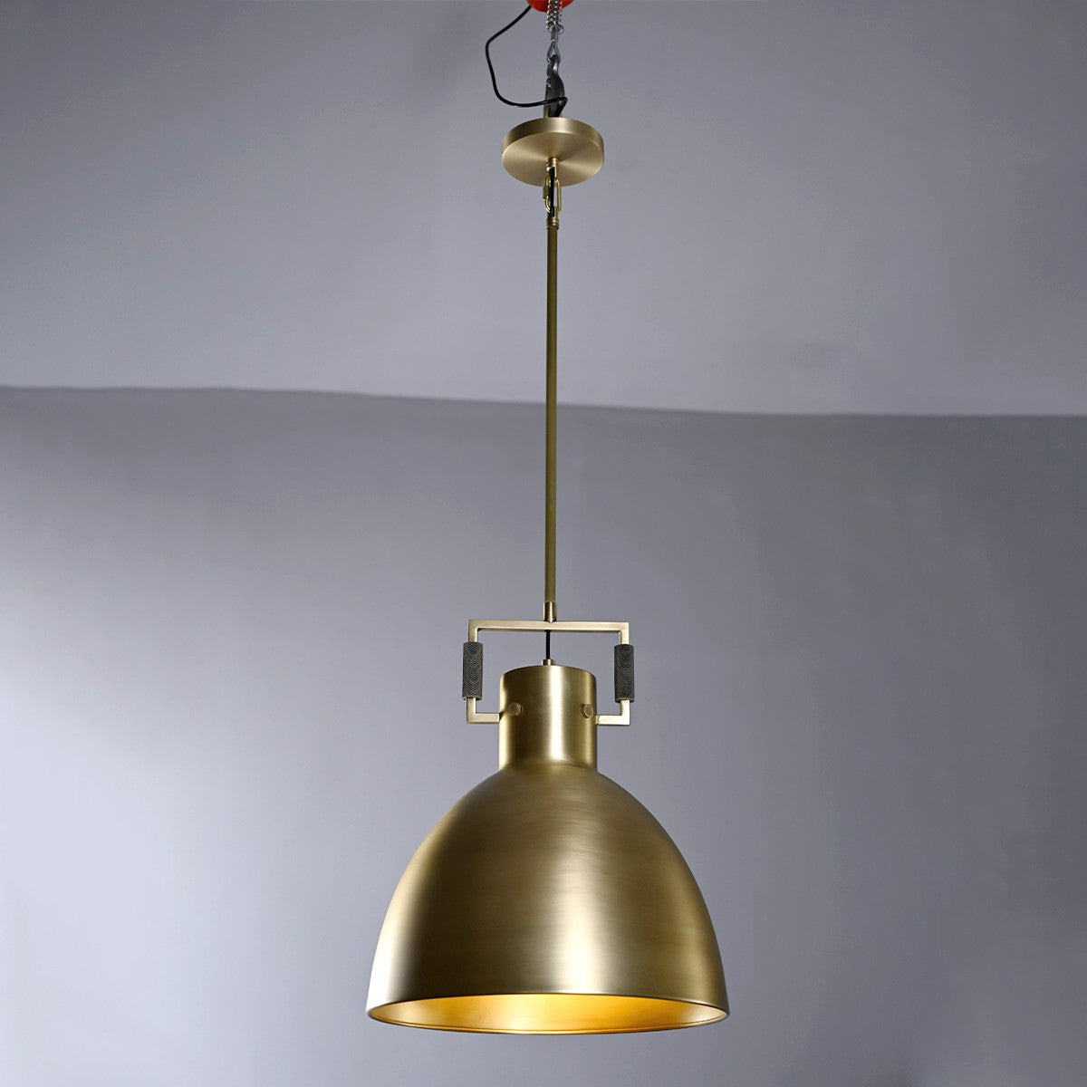 14 Inch Brass Dome Pendant Light - Machinist