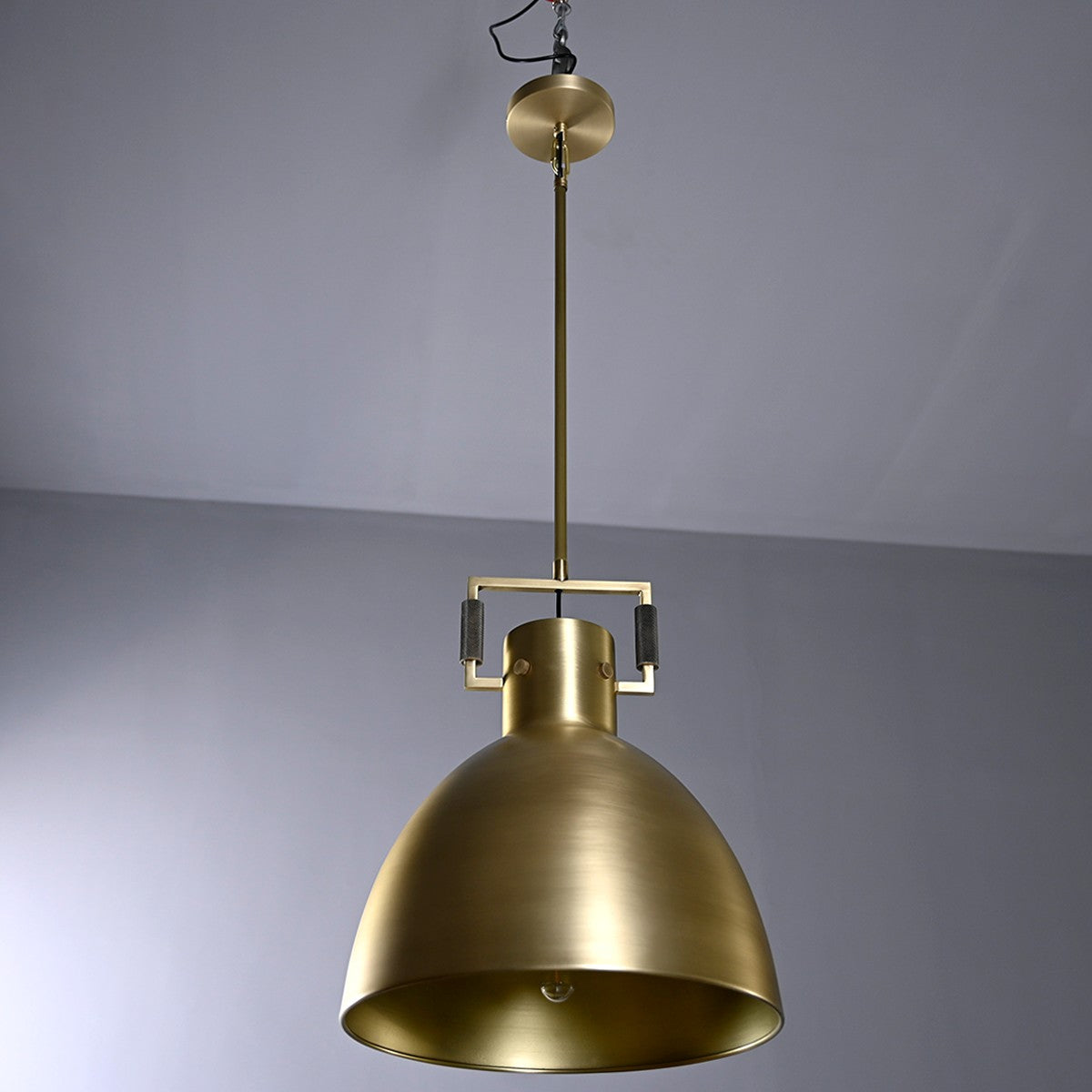 14 Inch Brass Dome Pendant Light - Machinist