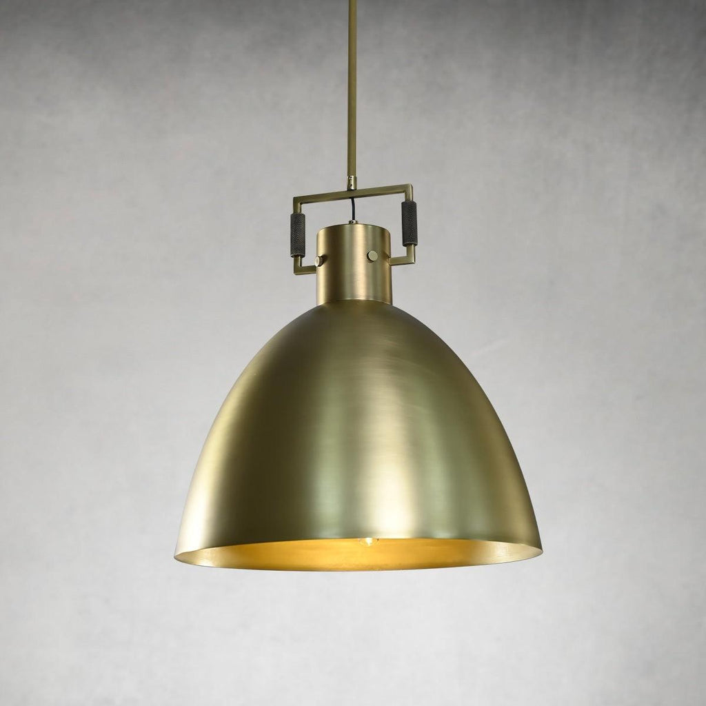 18 Inch Brass Dome Pendant Light - Machinist