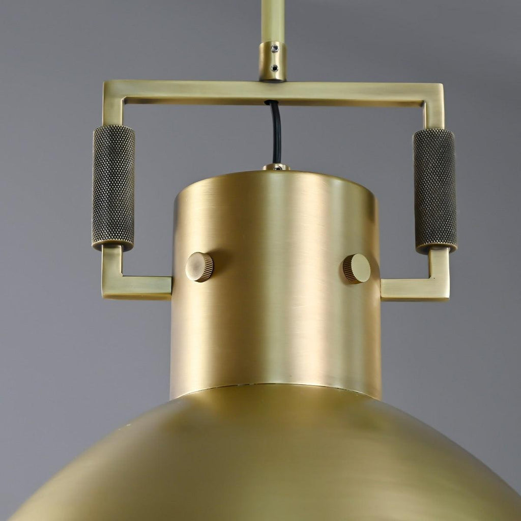 18 Inch Brass Dome Pendant Light - Machinist