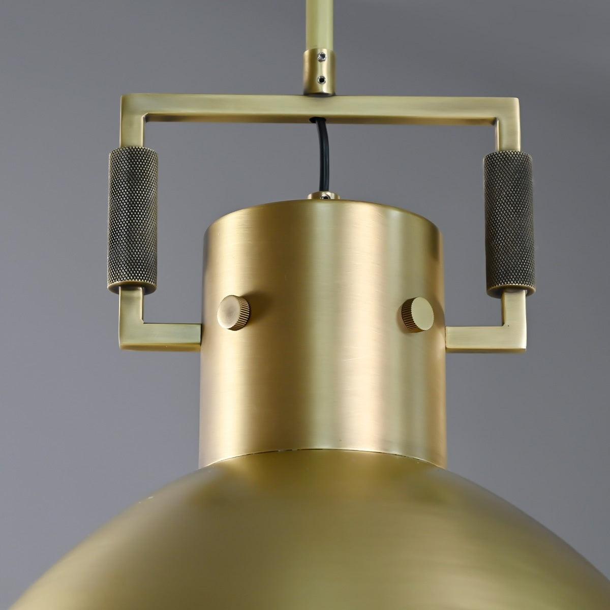 18 Inch Brass Dome Pendant Light - Machinist