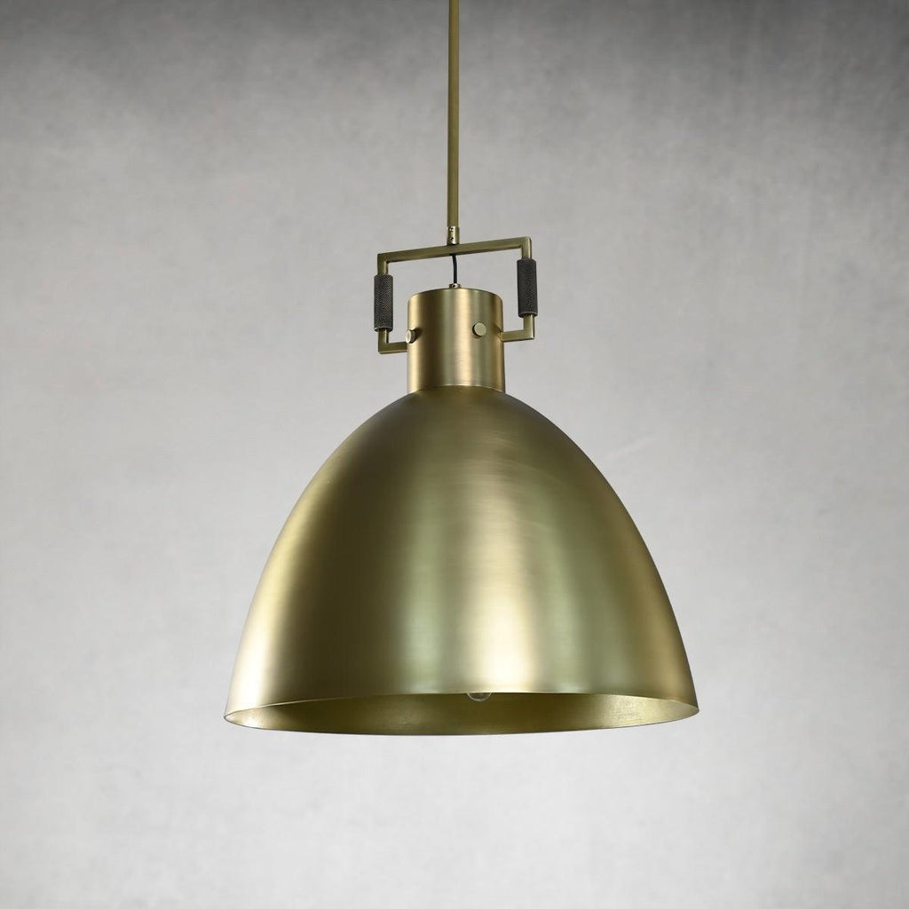 18 Inch Brass Dome Pendant Light - Machinist