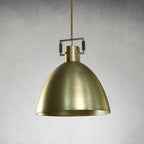 18 Inch Brass Dome Pendant Light - Machinist