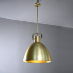 18 Inch Brass Dome Pendant Light - Machinist