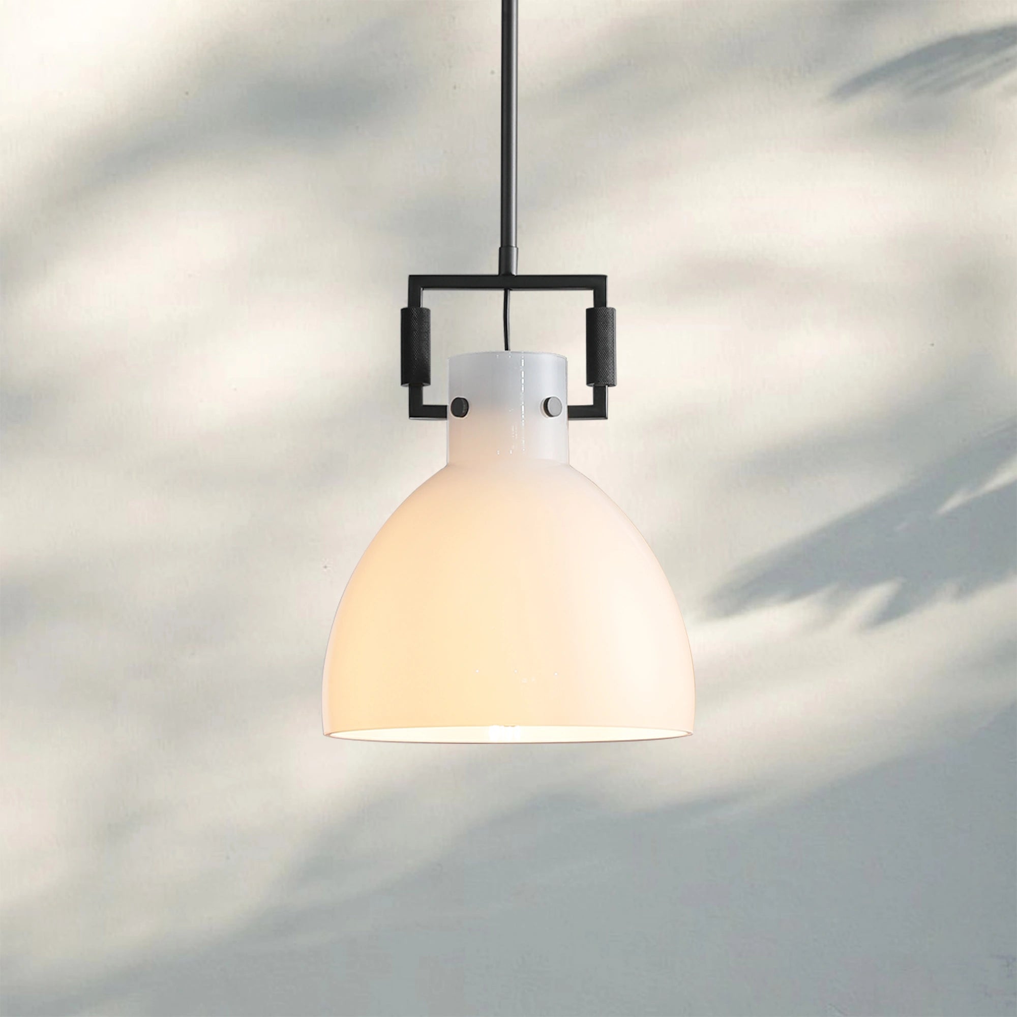 10 Inch Milk Glass Dome Pendant Light - Machinist