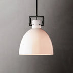 14 Inch Milk Glass Dome Pendant Light - Machinist