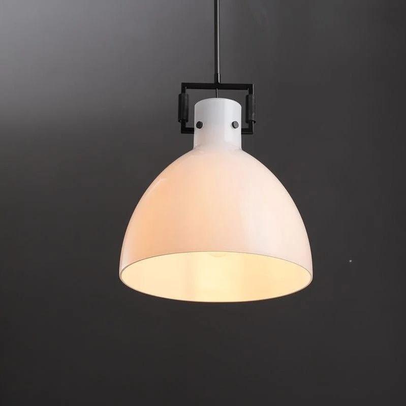 14 Inch Milk Glass Dome Pendant Light - Machinist