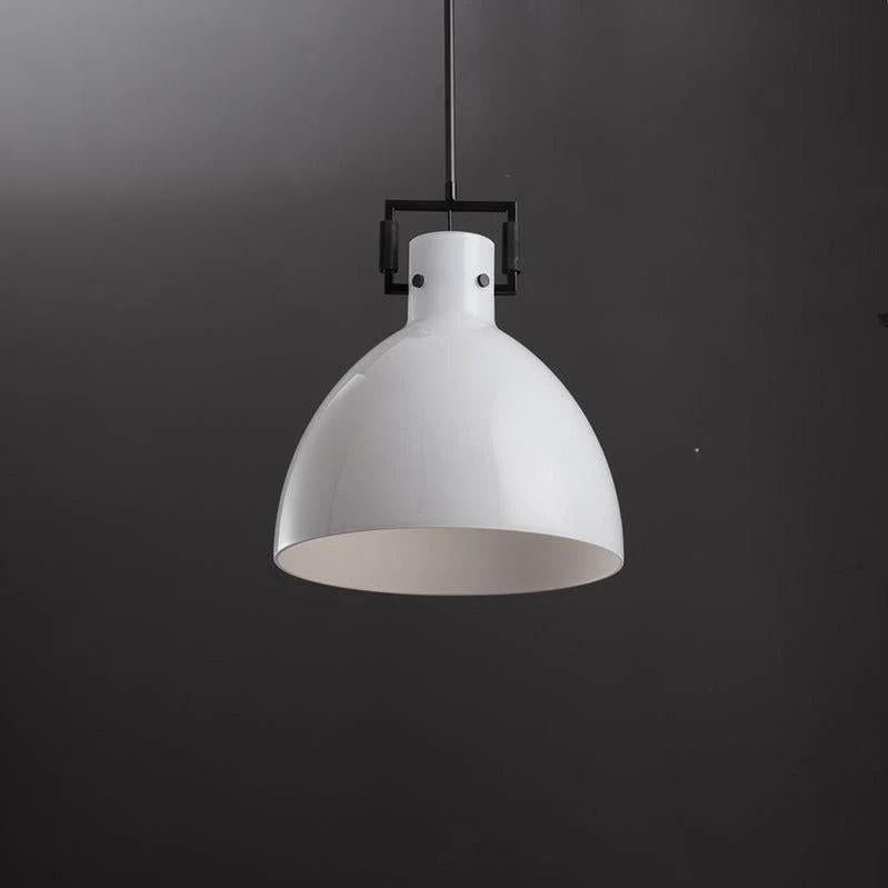 14 Inch Milk Glass Dome Pendant Light - Machinist