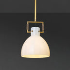 10 Inch Milk Glass Dome Pendant Light - Machinist