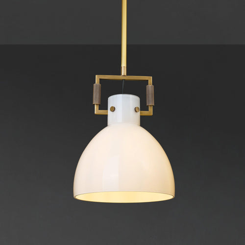 10 Inch Milk Glass Bell Pendant Light - Machinist