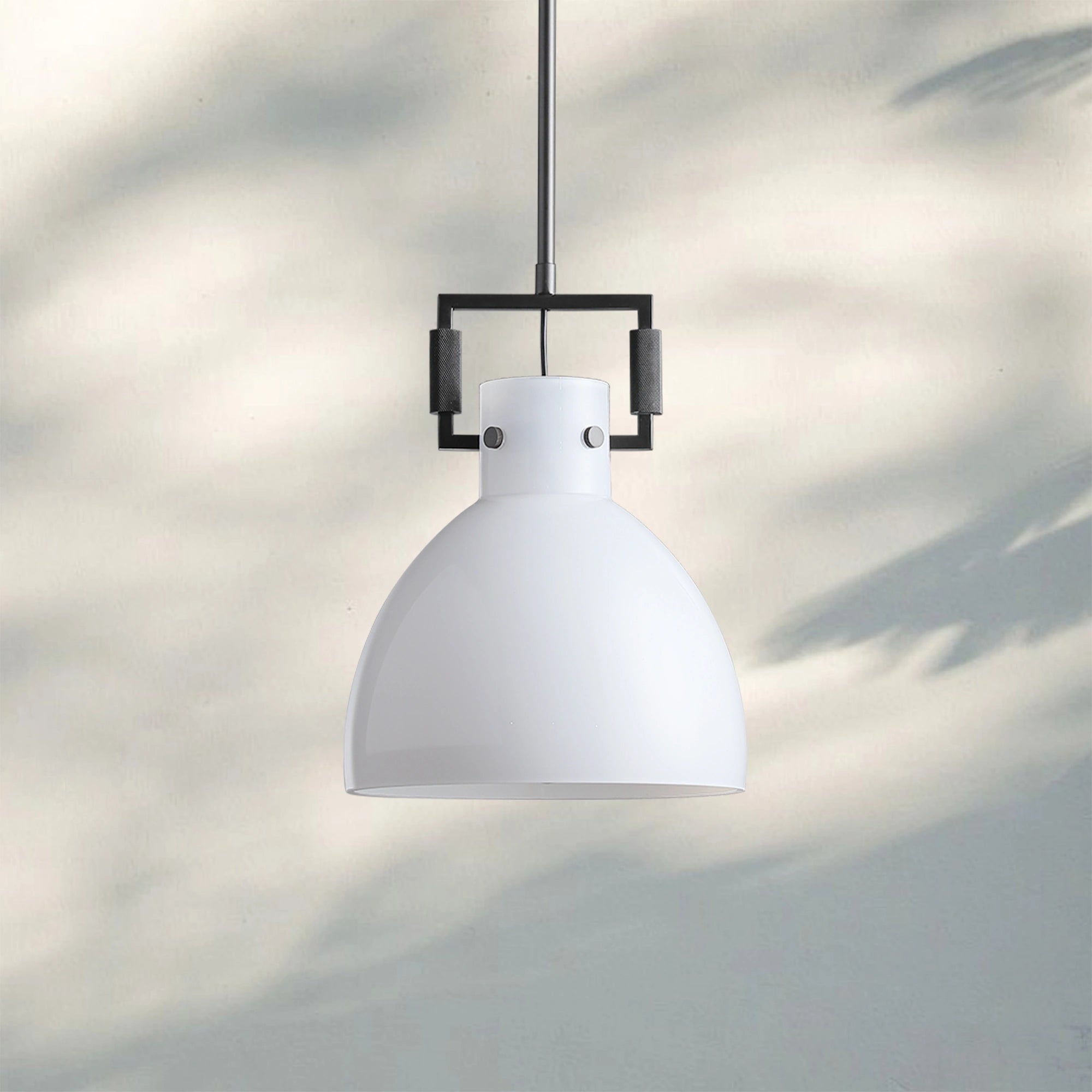 10 Inch Milk Glass Dome Pendant Light - Machinist