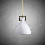 14 Inch Milk Glass Dome Pendant Light - Machinist