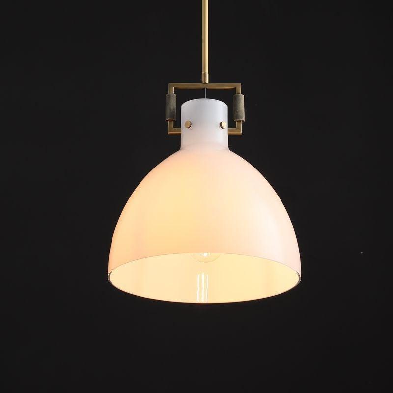 14 Inch Milk Glass Dome Pendant Light - Machinist