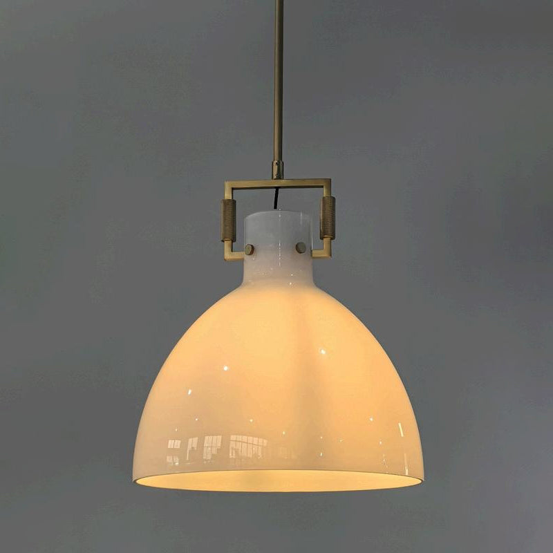 Suspension cloche en verre opalin de 36 cm - Machinist