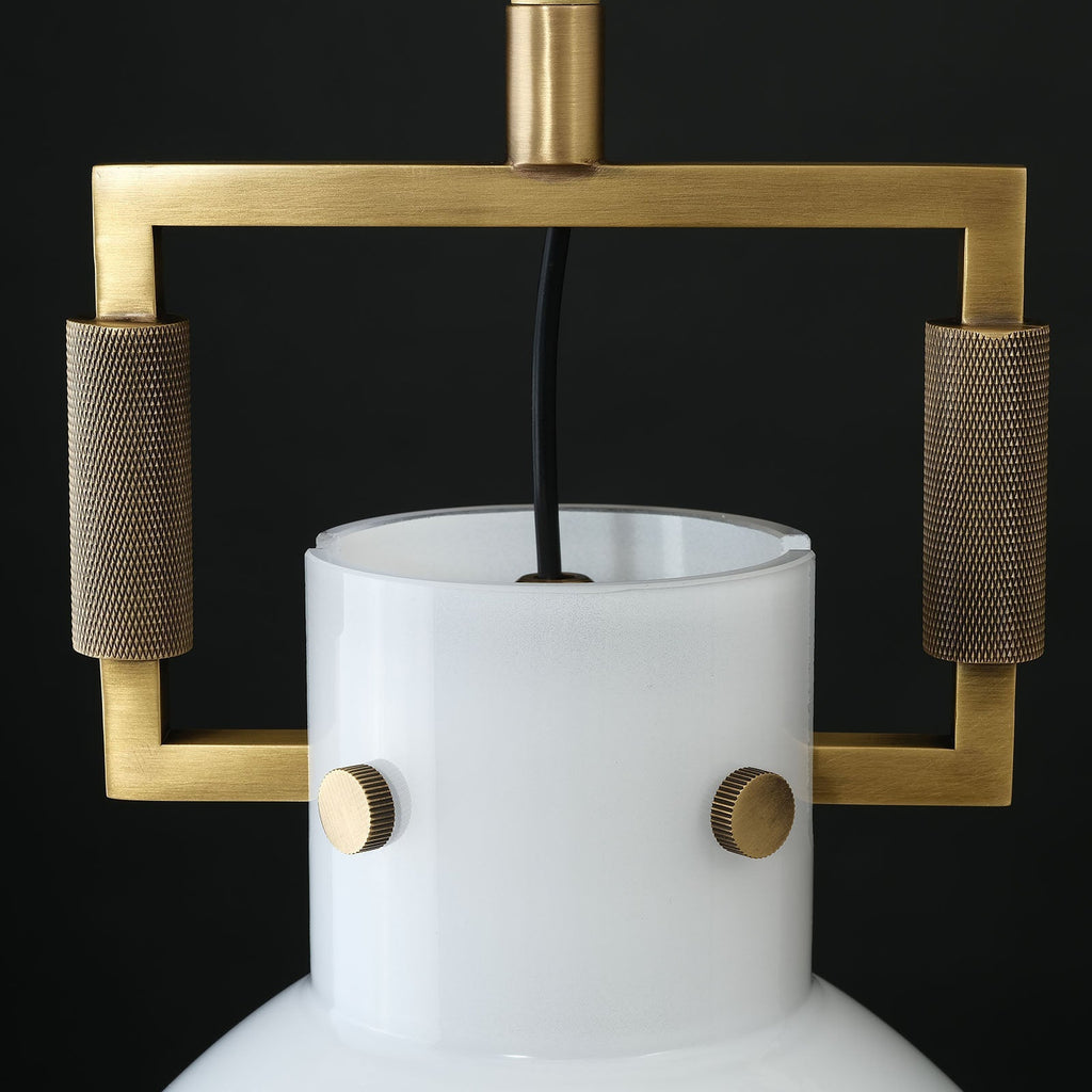 10 Inch Milk Glass Dome Pendant Light - Machinist