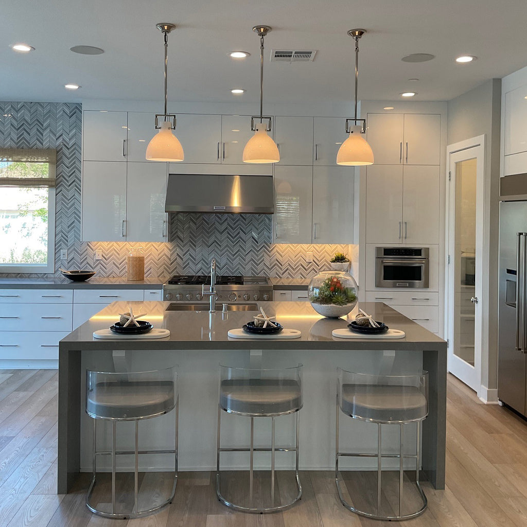 10 Inch Milk Glass Bell Pendant Light - Machinist