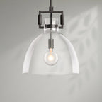 14 Inch Clear Glass Dome Pendant Light - Machinist