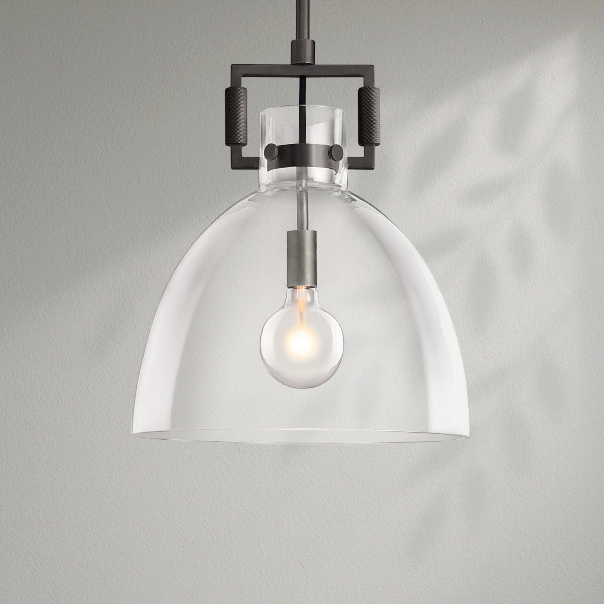 14 Inch Clear Glass Dome Pendant Light - Machinist