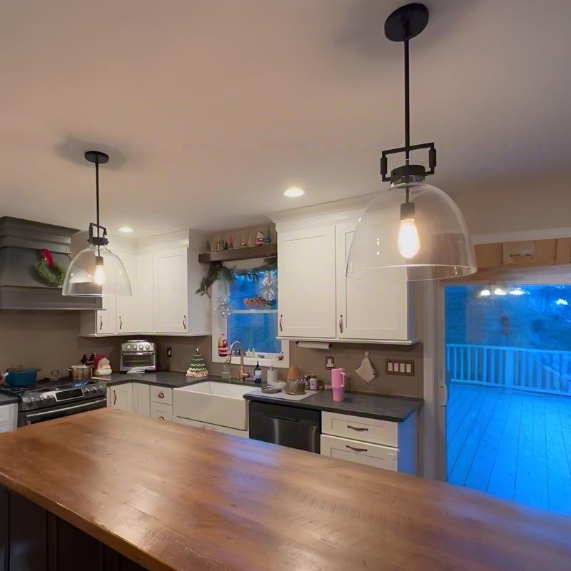 14 Inch Clear Glass Dome Pendant Light - Machinist