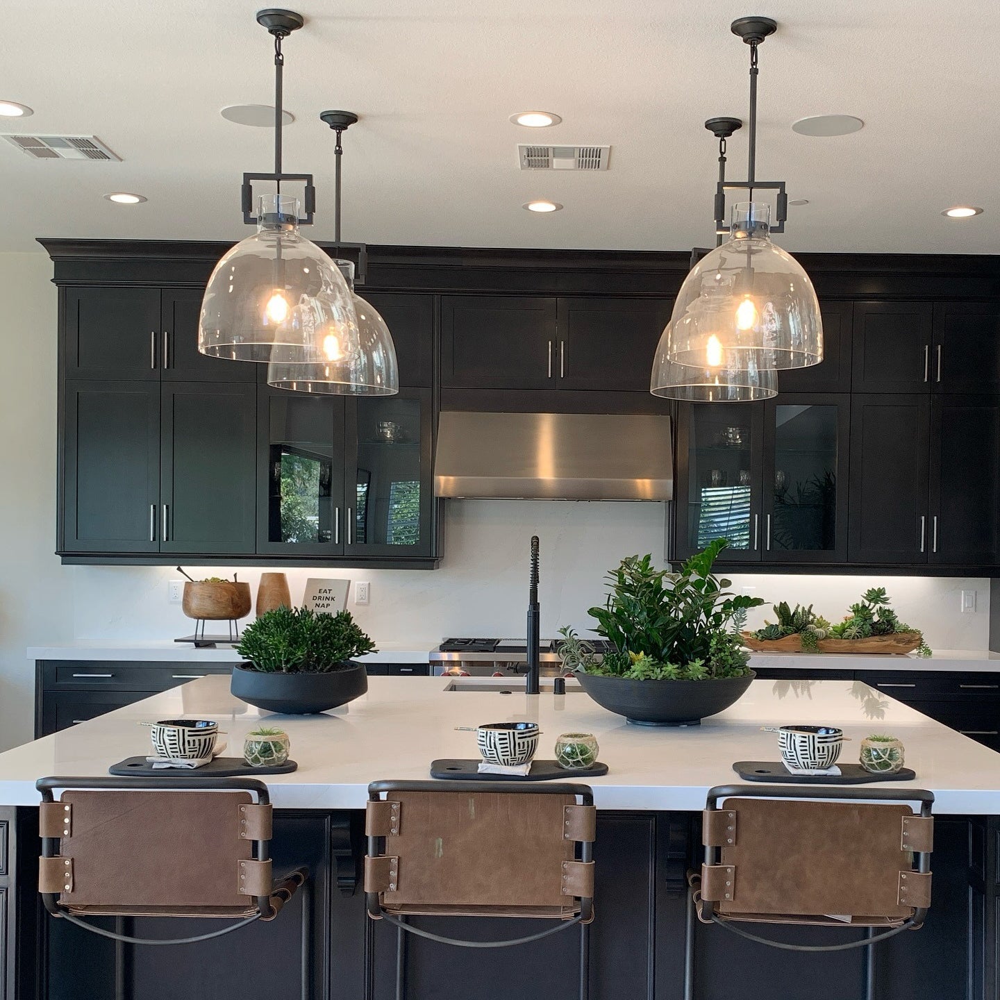 14 Inch Clear Glass Bell Pendant Light - Machinist