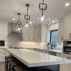 14 Inch Clear Glass Bell Pendant Light - Machinist