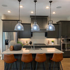 14 Inch Clear Glass Bell Pendant Light - Machinist