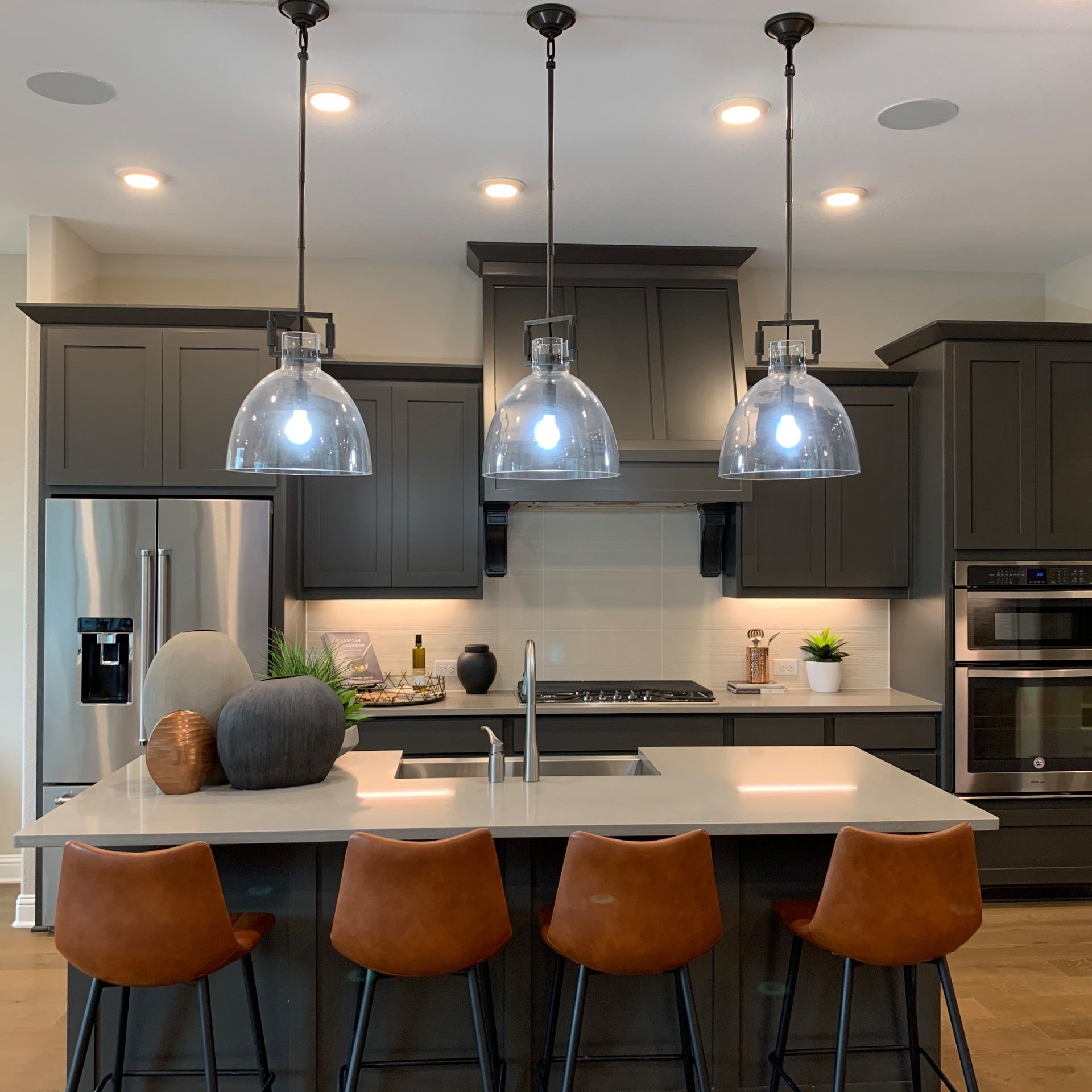 14 Inch Clear Glass Bell Pendant Light - Machinist