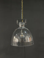 18 Inch Clear Glass Dome Pendant Light - Machinist